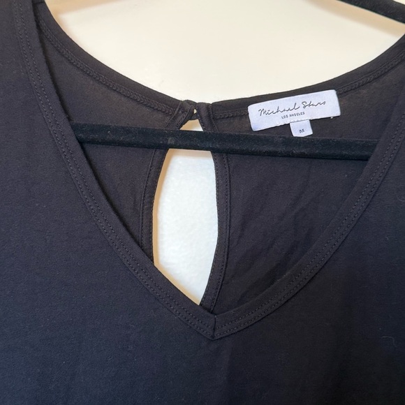 Michael Stars Black V-Neck Short Sleeve Romper in Size Medium - Picture 3 of 10